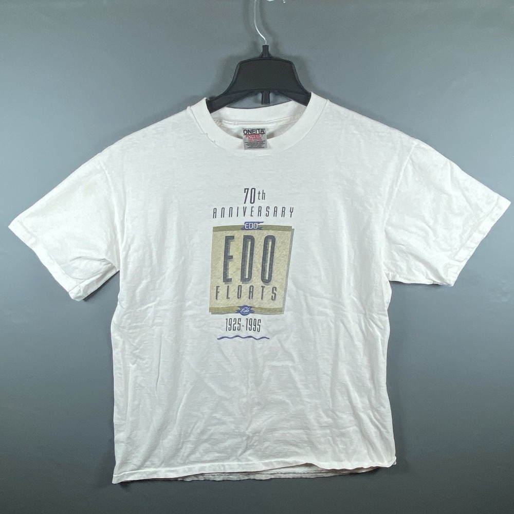 Vintage‎ 70th Anniversary Edo Floats ONEITA Size L Single Stitch